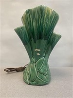 Vintage Mid Century Glazed Ceramic Celery Tv Lamp