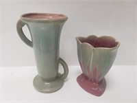 Vintage Mid Century Camark Pink Planter & Vase