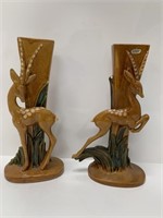 Vintage Royal Haeger Glazed Gazelle Vases