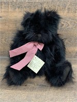 Vintage Handmade Black Fox Fur Teddy Bear