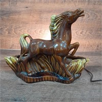 Vintage Retro Horse Ceramic Tv. Lamp Planter