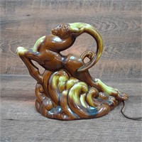 Mid-century Pottery Leaping Gazelle Lamp