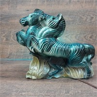 Vintage Mid-century Ceramic Zebra Tv Lamp