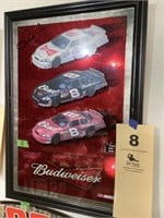 Number 8 NASCAR dale Junior framed Budweiser