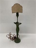 Antique Art Nouveau Nude Woman Cast Metal Lamp