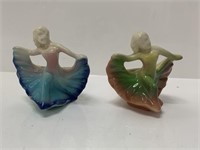 Vintage Glazed Ceramic / Pottery Dancers Deco
