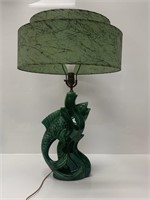 Mid Century Modern Glazed Ceramic Trout Lamp