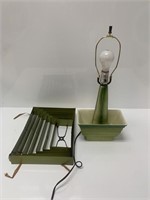 Vintage Glazed Green Ceramic Lamp