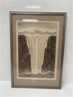 Vintage Framed / Matted Waterfall Print