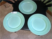 (3) Jadeite Dinner Plates