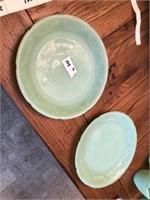 (2) Jade-ite Dinner Plates (9")