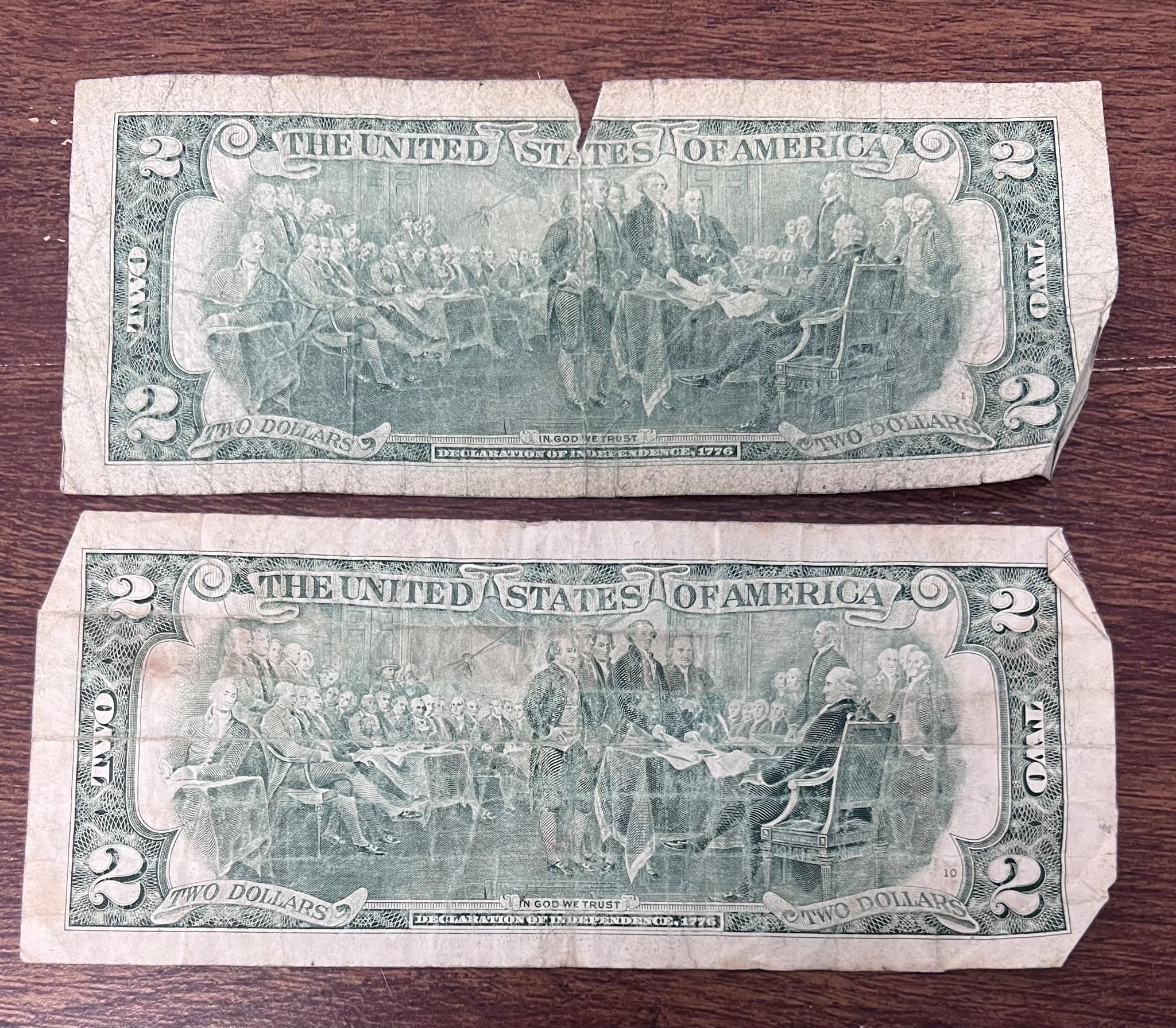 Lot of 2 1995 $2 bills