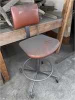 Vinyl Upholstered Swivel Shop Stool