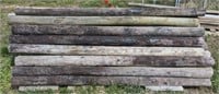 7' Round Wood Fence Posts Approx 38 Total