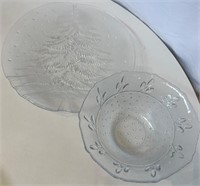 Glass Platter and Bowl