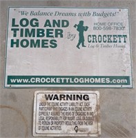 Crocket Log Homes Metal Sign 24"x36" and H
