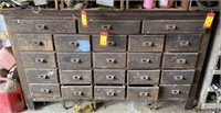 Wooden 23- Drawer Shop Cabinet  with Contents