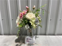 Silk Flower Arrangement & $25 gift card Value $83