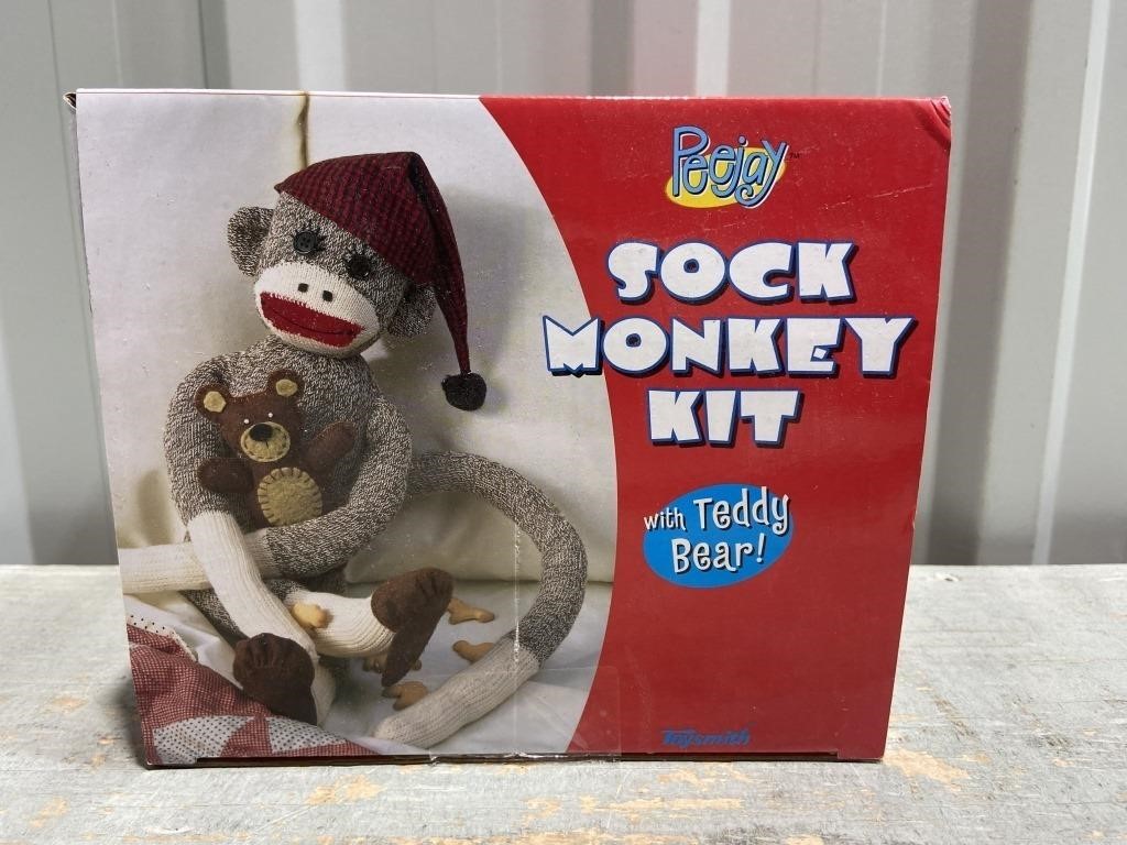 Sock Monkey Kit with Teddy Bear Value $30