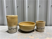 Pottery Bowl Vase and Plate Value $100