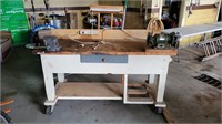 Workbench with Craftsman grinder and vise