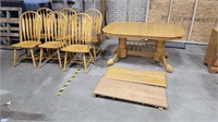 Oak kitchen table and 6 chairs