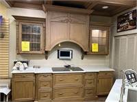 LOT CABINETS WITH TOP - 2- UPPER (GLASS & WOOD) /