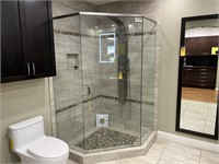 SHOWER ENCLOSURE - 3- FRAMELESS GLASS SIDES - STAI