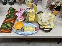ASSORTED PIECES - DECORATIVE LIMES, CUPCAKE DISHES