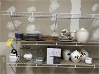 ASSORTED KITCHENWARE - CANISTERS, PLATES, MUGS, ET