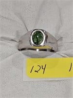 OVAL GREEN PERODOT - 92.5 STERLING (8.3 grams)