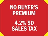 NO BUYER'S PREMIUM - 4.2% SD SALES TAX