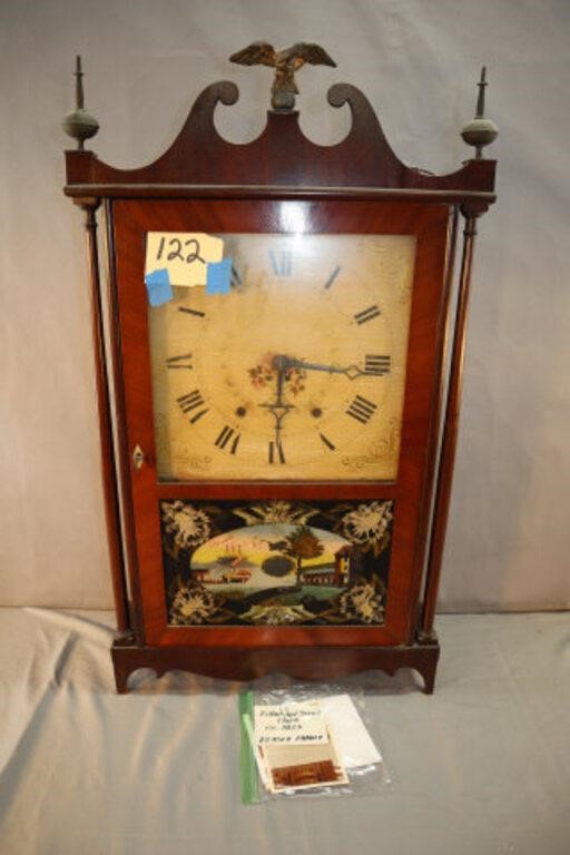 Pillar & Scroll Clock-Mark Leavenworth & Son