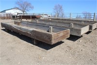 4  4'x20' Wood Feed Bunks