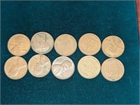 1944-P 10 really good wheat pennies
