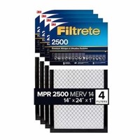 $87 3M 2500 Series Filtrete  Filter, 4-pack MERV14