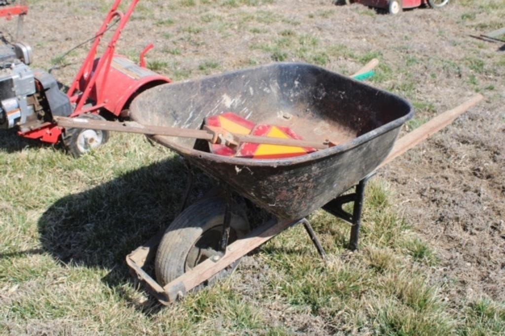 Wheelbarrow, 42" Bar Clamp, 3 Slow Moving Signs