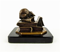 Bronze Mouse On Books Matchstick Holder