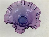 7" Purple Glass Riffed Bowl Fenton?