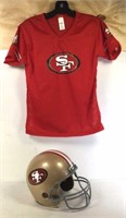 New San Francisco 49ers Helmet & sizeM Shirt