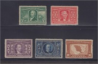 US Stamps #323-327 Mint LH Louisiana purchase set