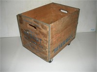 Vintage Regent Bottling Co. Wood Crate on Wheels