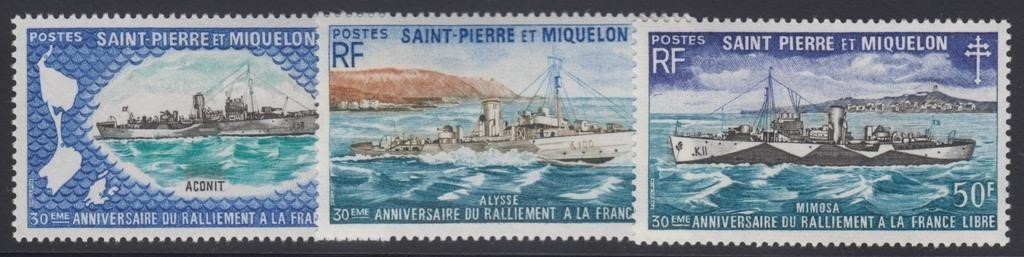 St. Pierre & Miquelon Stamps #412-414 Mint LH, bri