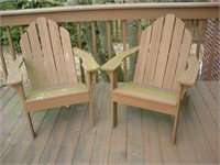 (2) Wood Adirondack wooden Chairs  39 inches tall