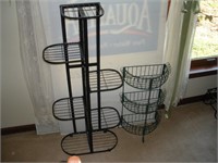 Metal Plant Stand & Wire Shelf  tallest 42 inches