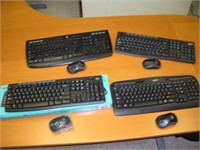 (4) Logitech Wireless Keyboards w/Mice