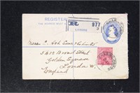 India Stamps India Registered Letter Envelope 1914