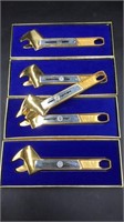 (5) GOLD PLATED 8" HELIX WRENCHES