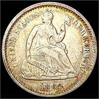 1862 Seated Liberty Half Dime CLOSELY