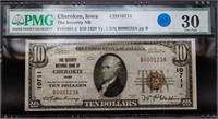 1929 $10 Dollar Bill National Bank of Cherokee IA